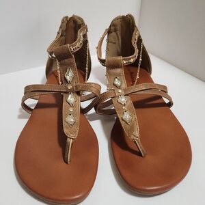 Jellypop Sandals Size 8 Women Flat Gladiator-style Thong Roman/ Bohemian Style